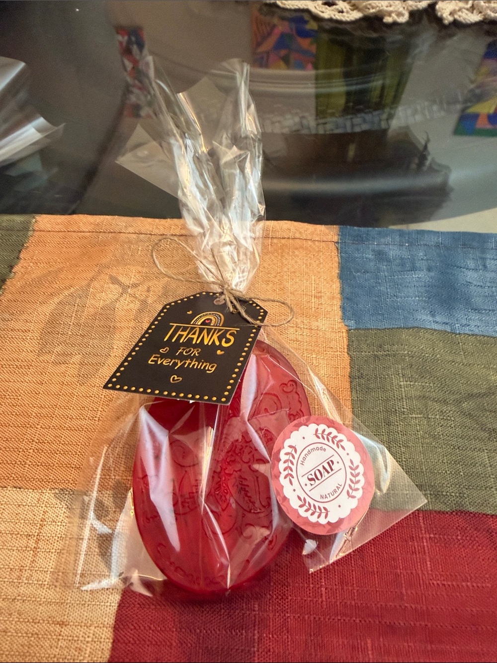 New soap watermelon vanilla sunset red dired flower made with GLYCERIN BASE NWT - Picture 3 of 17